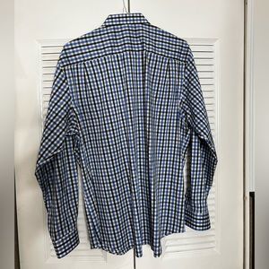 Van Heusen Plaid Button Down Sz (xl) Long Sleeve Blue